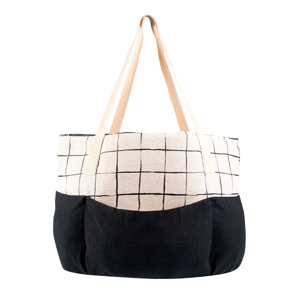 Bolsa Listrê em Algodão – Estilo Natural e Espaço Ideal