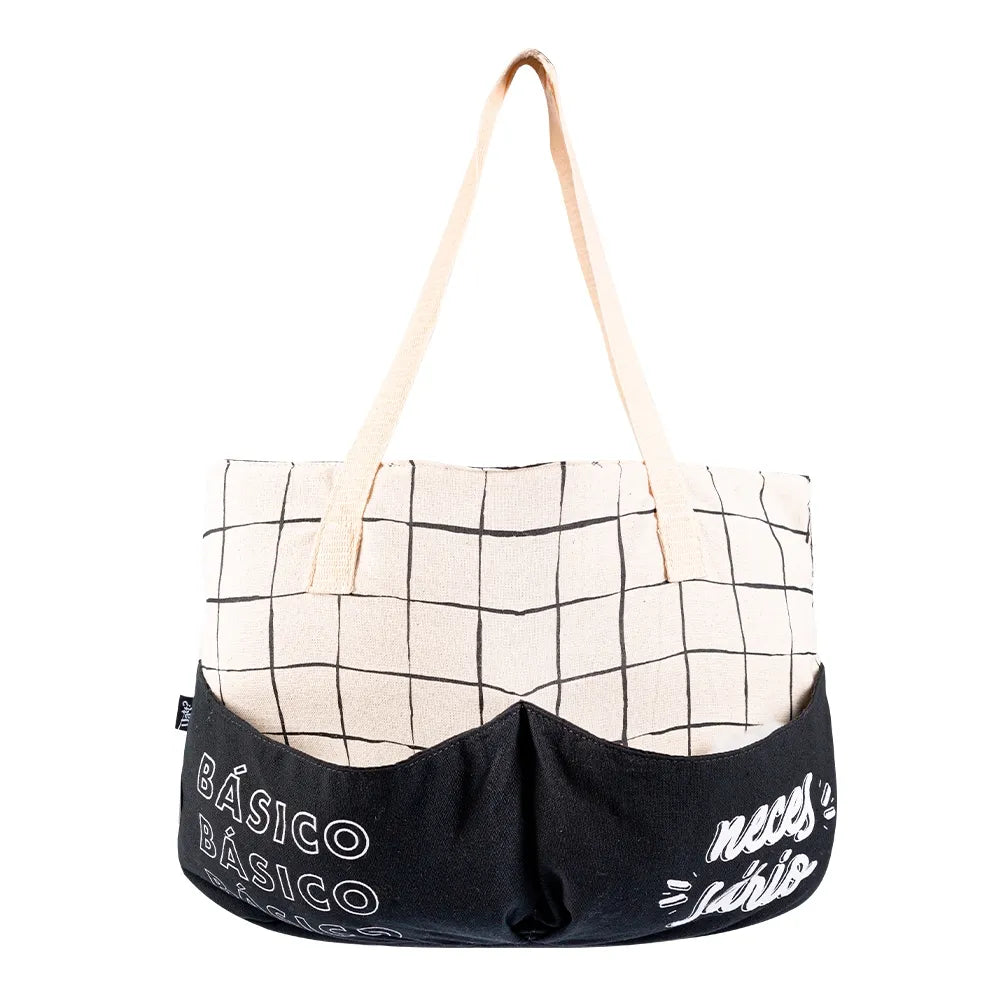 Bolsa Listrê em Algodão – Estilo Natural e Espaço Ideal