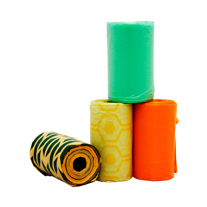 Kit Refil Cata Caca Eco Folhas – 4 Rolos Biodegradáveis com Cheiro de Talco