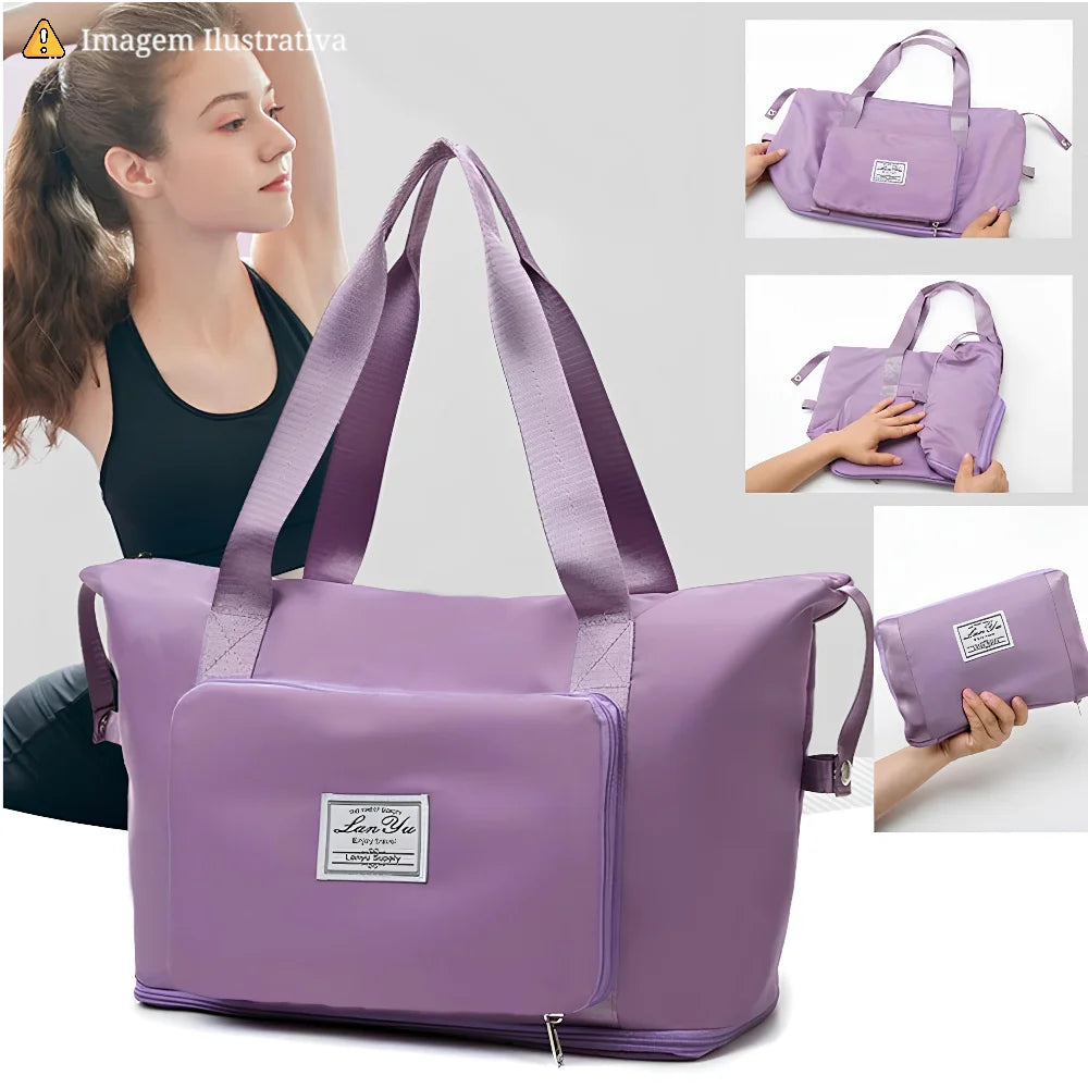 Bolsa de Viagem Dobrável com Compartimento Úmido/Seco