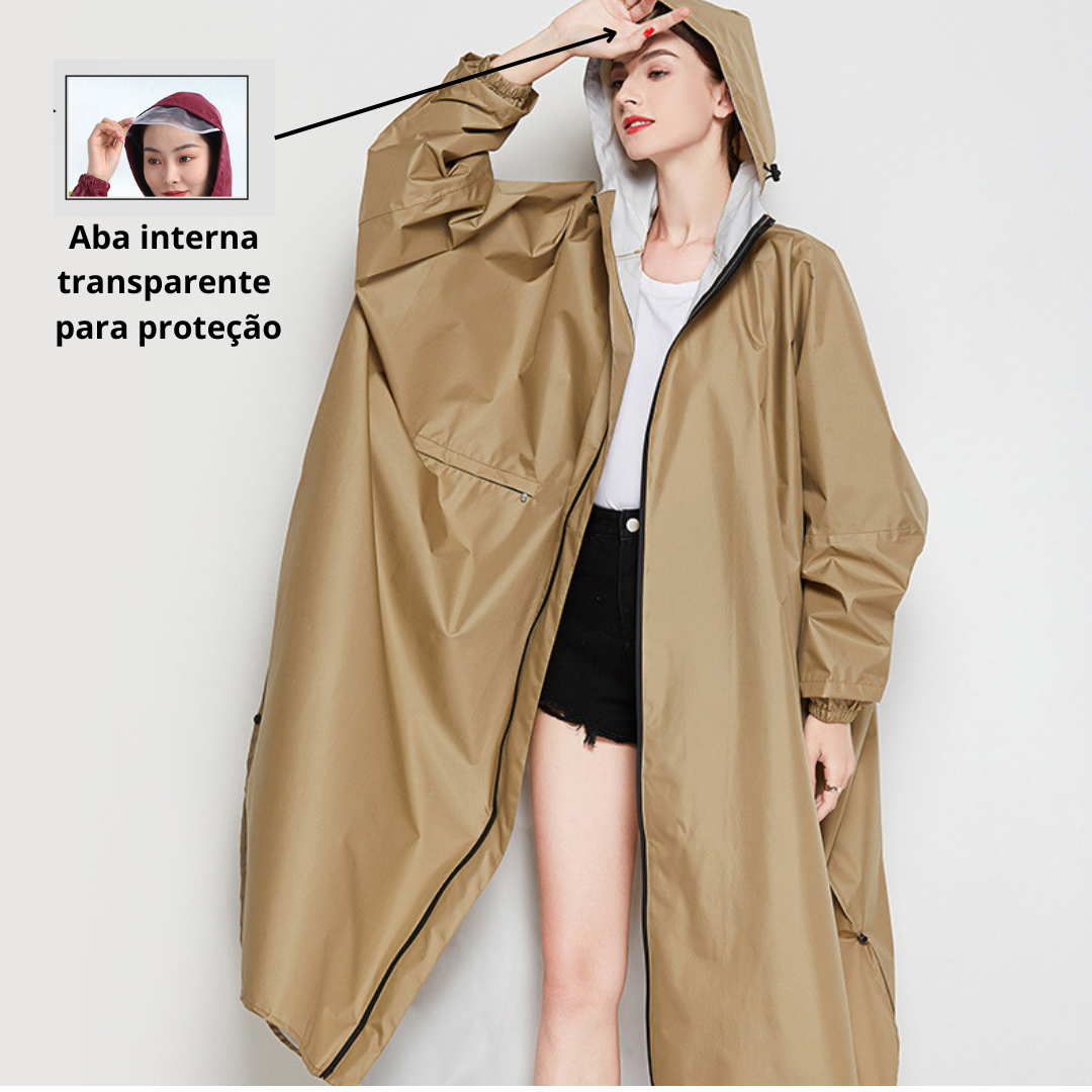 Capa de Chuva Sophia Estilosa Tipo Poncho Grossa e Resistente - Mandatory