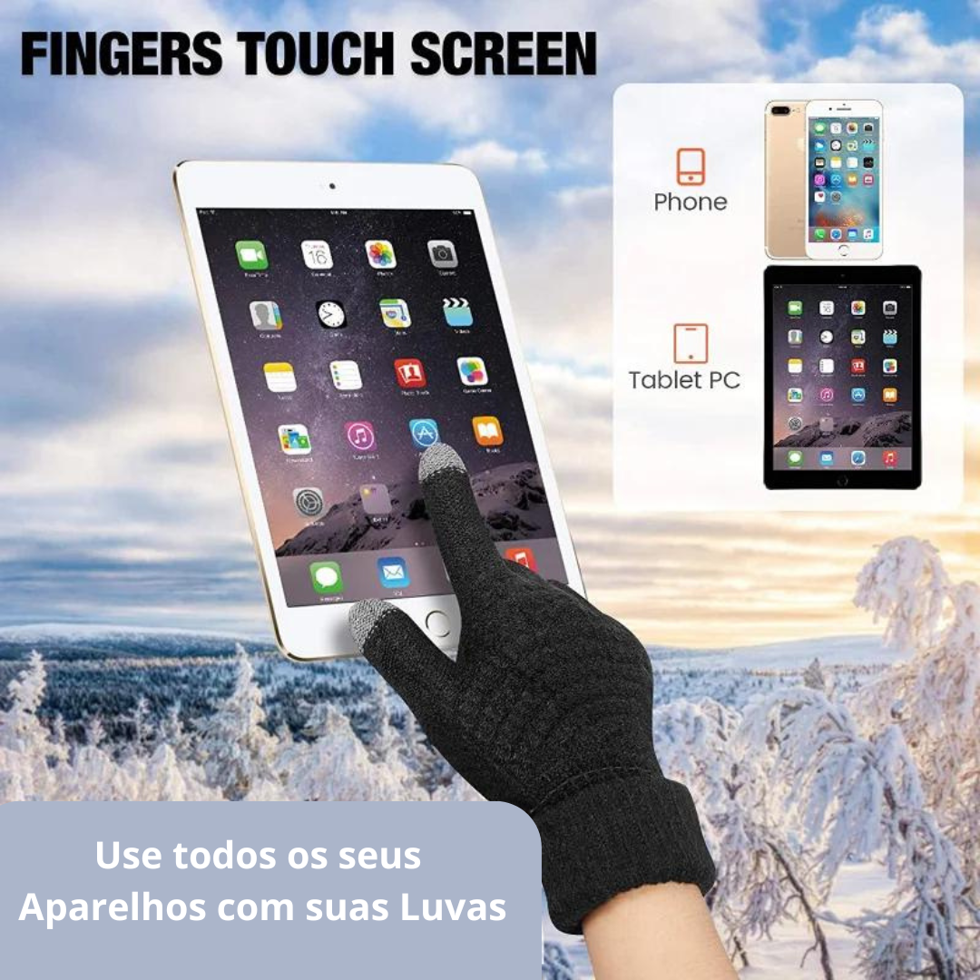 Luvas de Lã Unissex Toque Macio Tochscreen - Mandatory