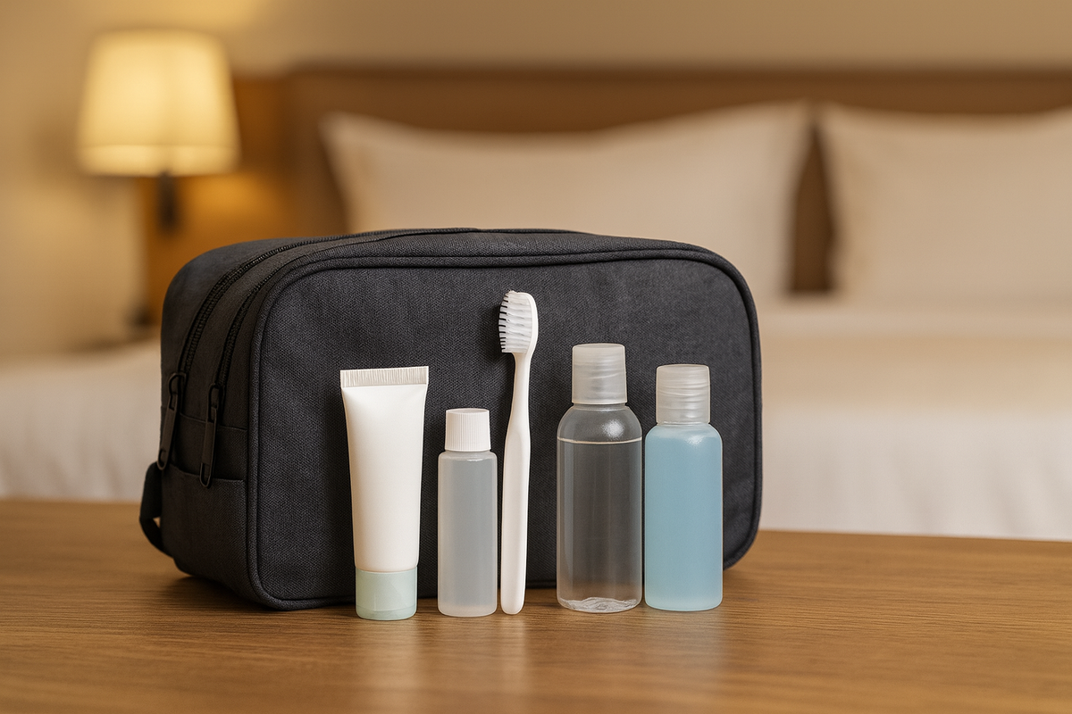 Necessaire em Poliéster 300 com Zíper Duplo e Alça de Mão