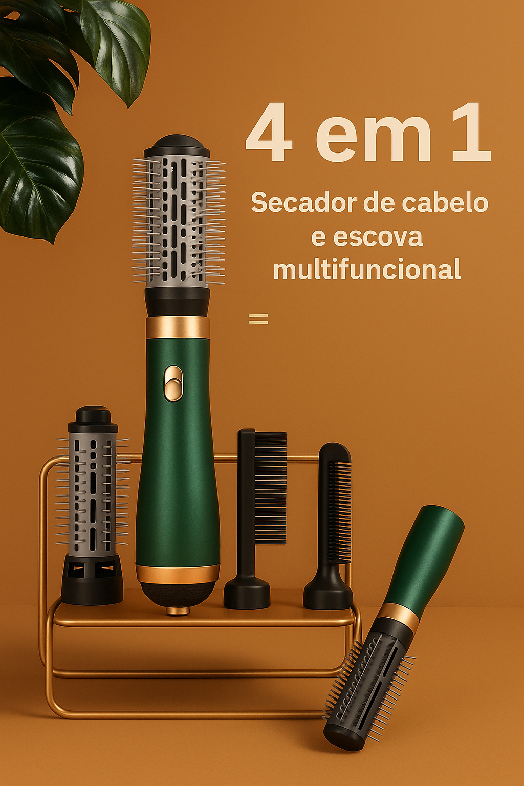 GlowBrush 4 em 1 - Escova Secadora, Alisadora e Modeladora - Mandatory