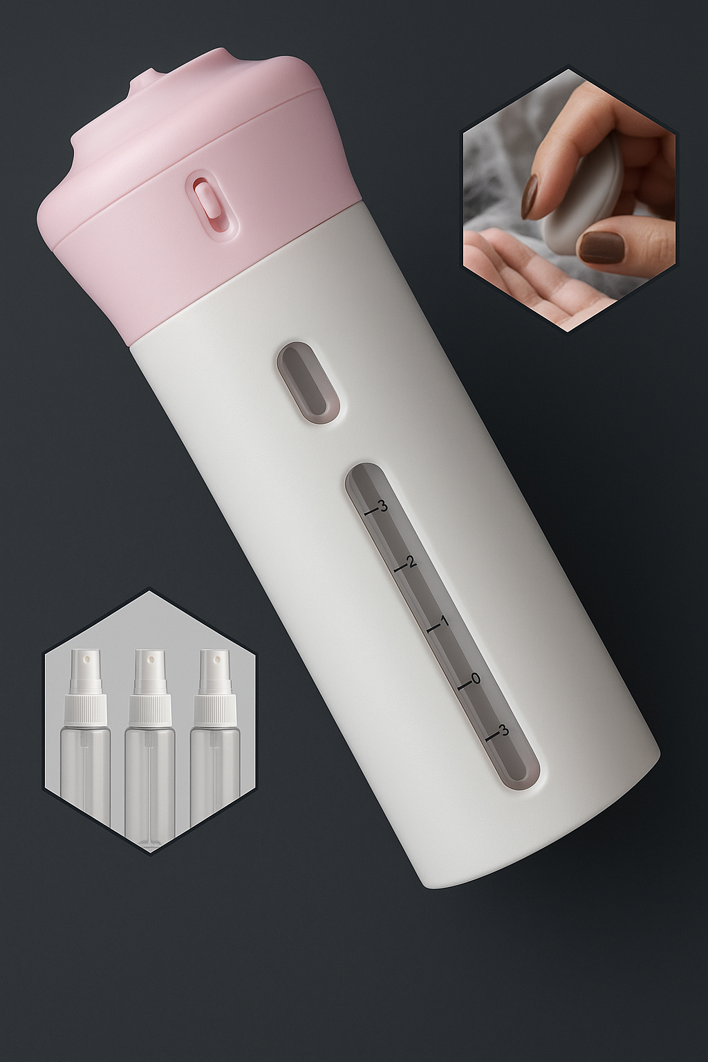 Easy Trip Mini Porta Cosméticos com 4 Frascos Internos para Viagem - Mandatory