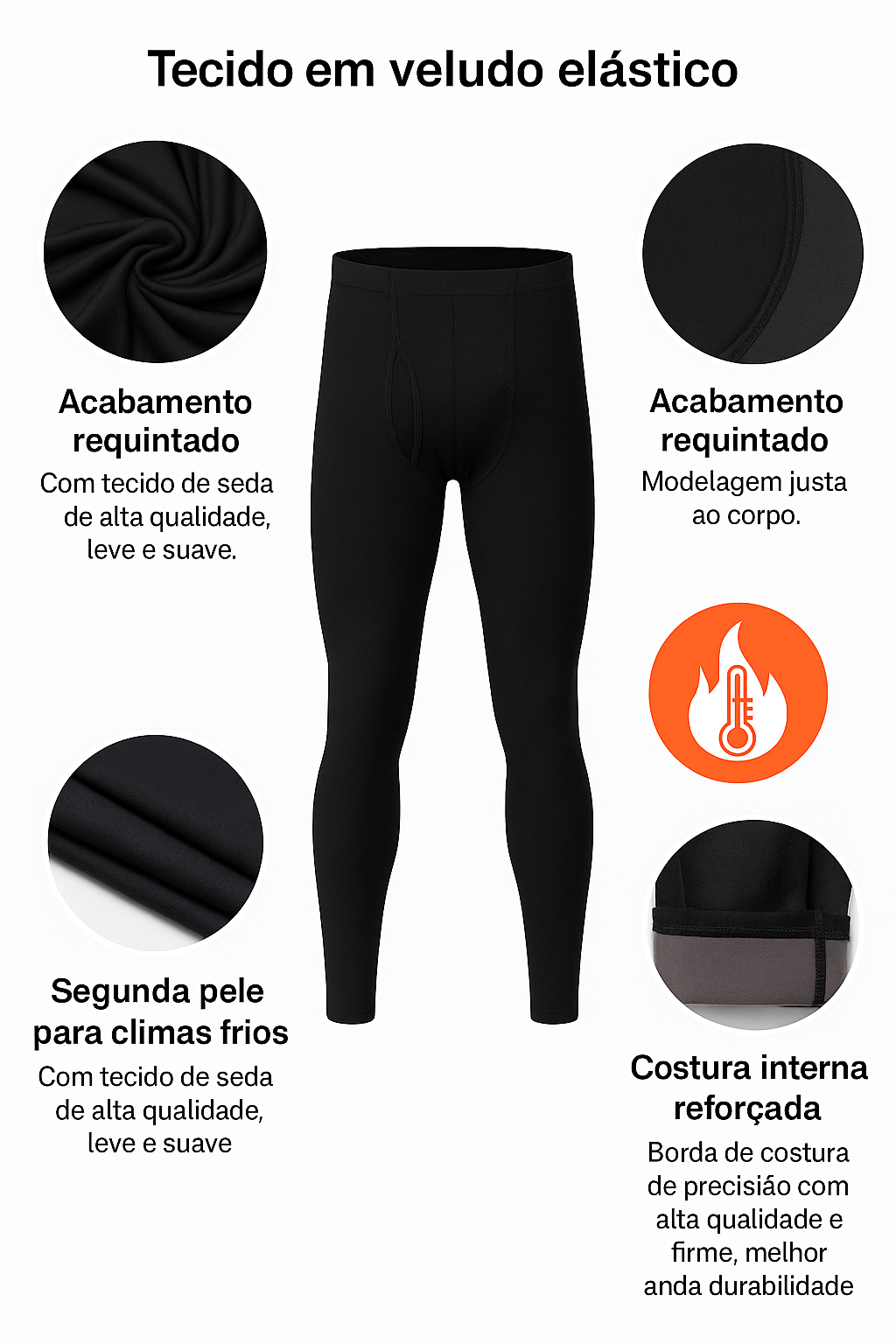 Calça Térmica ThermoFit Collection Unissex Segunda Pele de Inverno - Mandatory