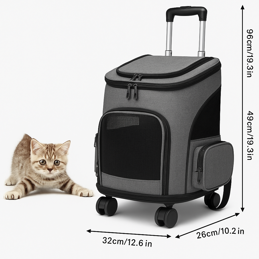 Mala Mochila de Transporte para Pets com Rodinhas – Conforto e Praticidade - Mandatory