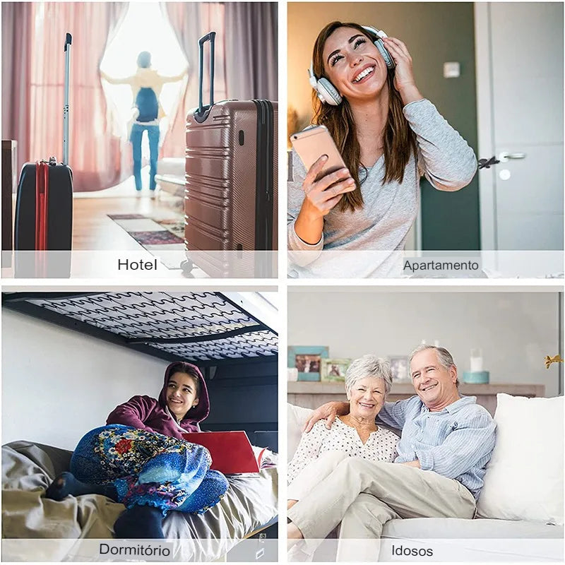 Trava Portátil para Porta de Hotel - Segurança para Viagens - Mandatory