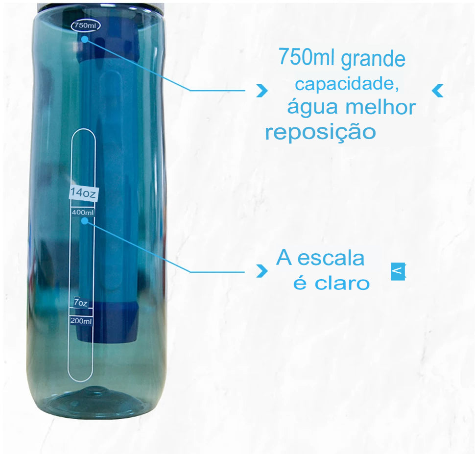 Garrafa com Filtro Purificador de Água 750ML - Mandatory