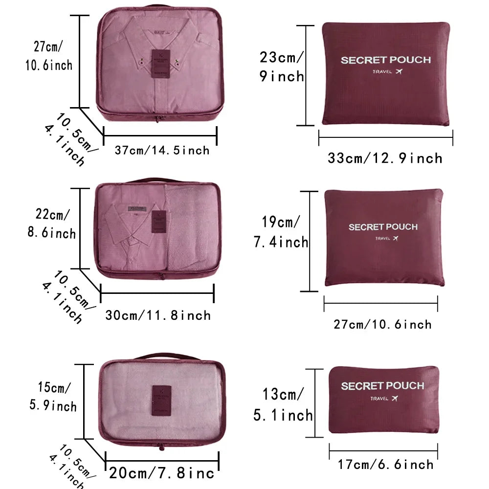 Kit 6 Bolsas Organizadoras de Viagem Espaçosas - Mandatory
