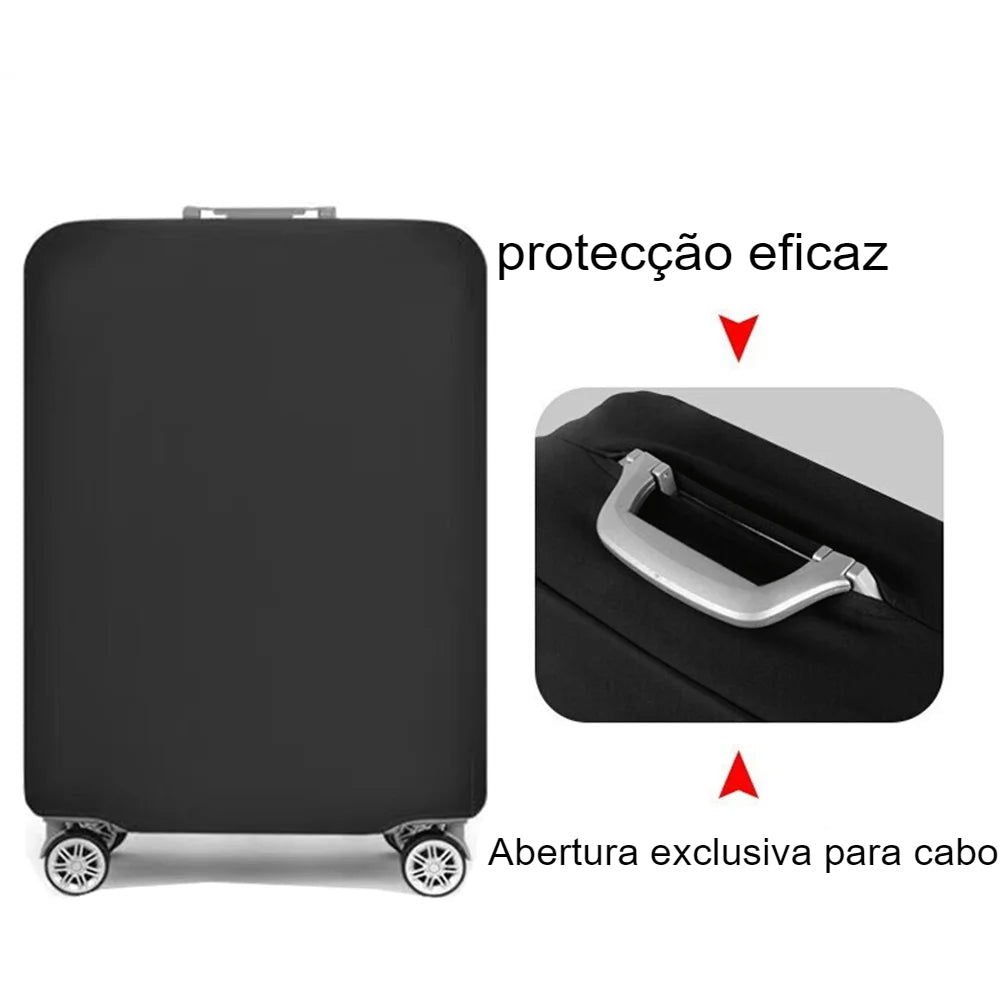 Capa Protetora para Mala Preta com Estampa de Letras - Mandatory