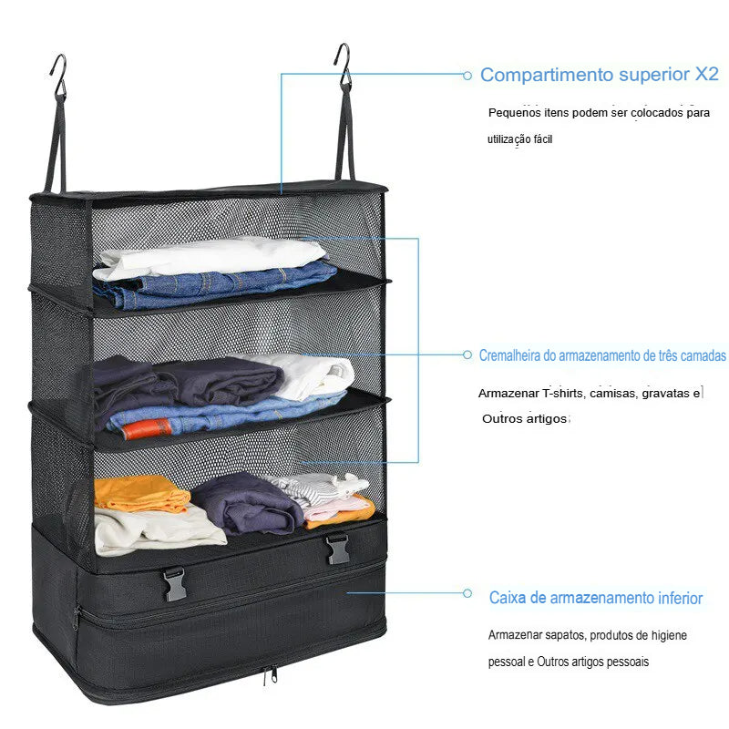 Organizador suspenso de roupas para malas - Compacto e Prático - Mandatory