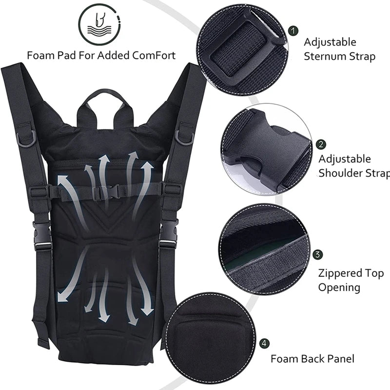 Mochila Tática Impermeável com Bolsa de Hidratação 3L - Mandatory