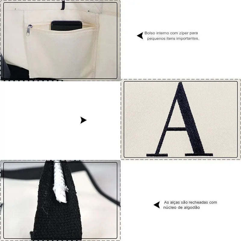 Bolsa Fashion Feminina Casual com Letras - Mandatory