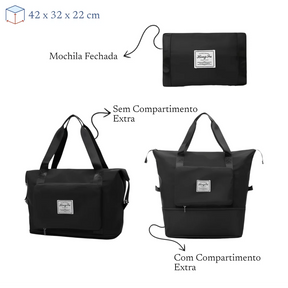 Bolsa de Viagem Dobrável com Compartimento Úmido/Seco