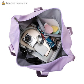 Bolsa de Viagem Dobrável com Compartimento Úmido/Seco