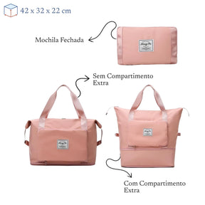Bolsa de Viagem Dobrável com Compartimento Úmido/Seco