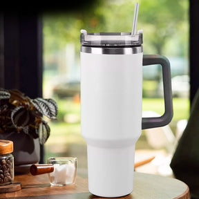Copo Térmico Aço Inox 1200ml com Alça e Canudo | Bebidas Geladas ou Quentes - Mandatory