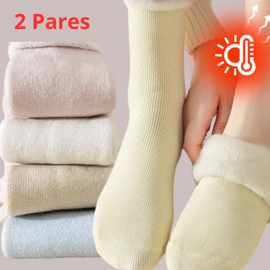 Kit 2 Pares Meia Térmica Feminina em Cashmere Natural Macia - Mandatory