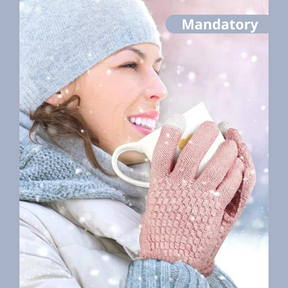 Luvas de Lã Unissex Toque Macio Tochscreen - Mandatory