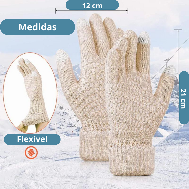 Luvas FLexíveis de Frio Unissex Toque Macio Tochscreen Peluciada. Mandatory.com.br