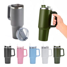 Copo Térmico Aço Inox 1200ml com Alça e Canudo | Bebidas Geladas ou Quentes - Mandatory