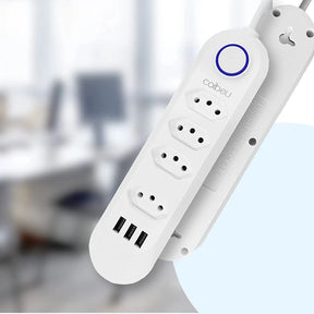 Extensão Régua Elétrica 2m - 4 Tomadas e 3 Portas USB - Mandatory