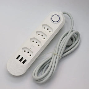 Extensão Régua Elétrica 2m - 4 Tomadas e 3 Portas USB - Mandatory
