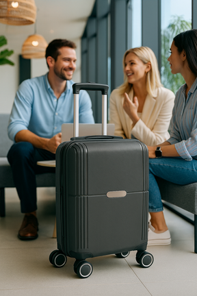 Mala de Bordo Executiva Compacta 34L Cadeado - Cinza Grafite