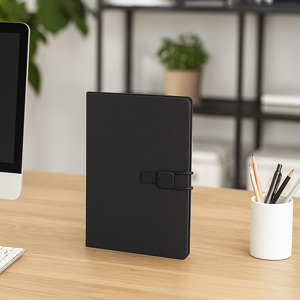 Caderno com Capa Sintética com Fechamento All Grey