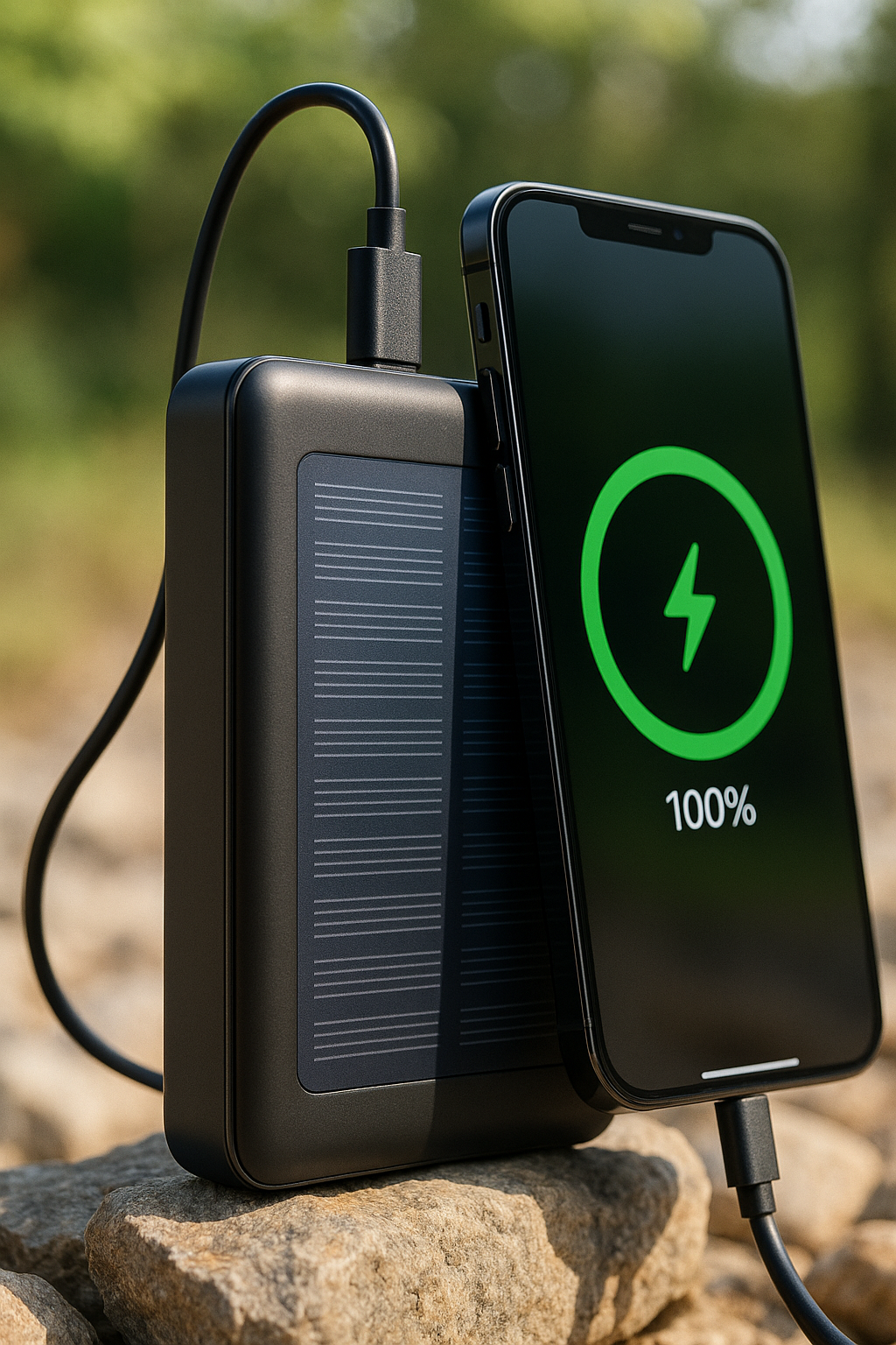 Mini Power Bank Solar 5000mAh USB-C – Compacto, à Prova d’Água