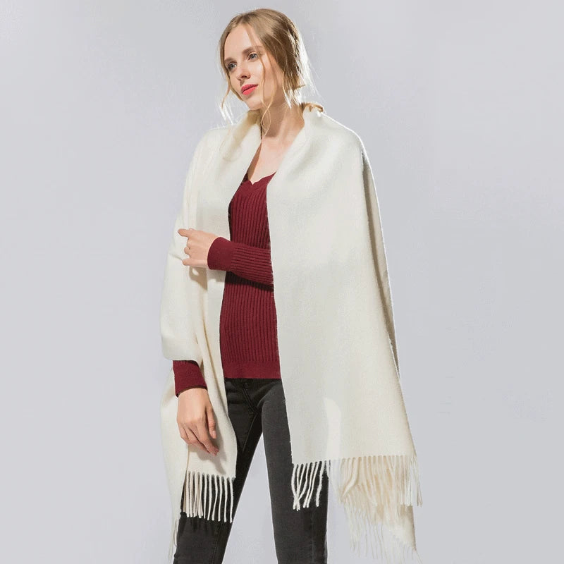 Echarpe de Luxo em Cashmere Cachecol Feminino Longo