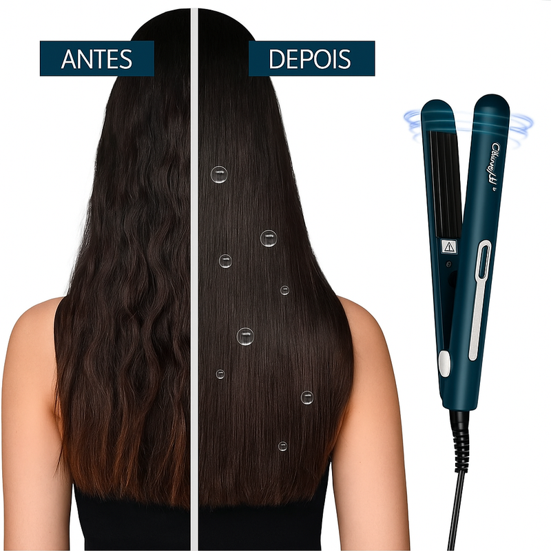 Leve praticidade e estilo na sua mala! A Mini Prancha para Viagem aquece em 30s, reduz o frizz e cuida dos fios com tecnologia cerâmica. Compacta, versátil e ideal para qualquer tipo de cabelo.