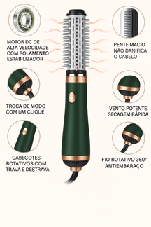 GlowBrush 4 em 1 - Escova Secadora, Alisadora e Modeladora - Mandatory