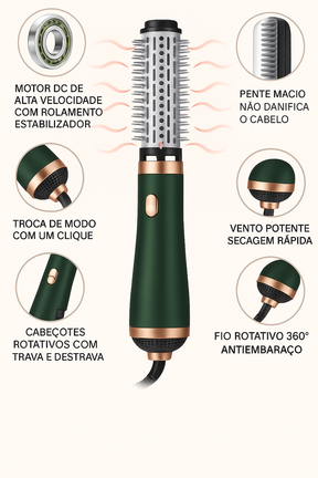 GlowBrush 4 em 1 - Escova Secadora, Alisadora e Modeladora - Mandatory