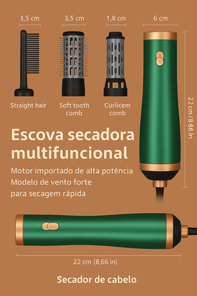 GlowBrush 4 em 1 - Escova Secadora, Alisadora e Modeladora - Mandatory