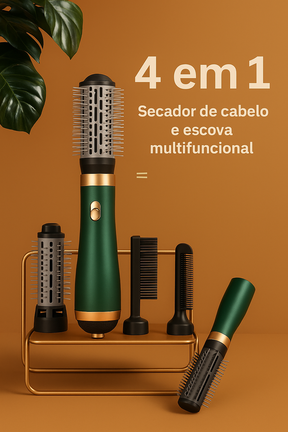 GlowBrush 4 em 1 - Escova Secadora, Alisadora e Modeladora - Mandatory