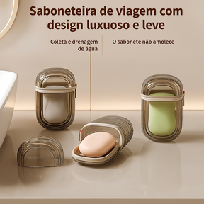 Saboneteira Viaggio – Compacta, com Drenagem e Tampa Segura - Mandatory
