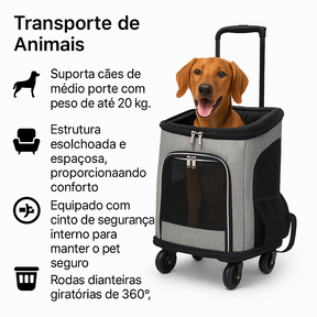 Mala Mochila de Transporte para Pets com Rodinhas – Conforto e Praticidade - Mandatory