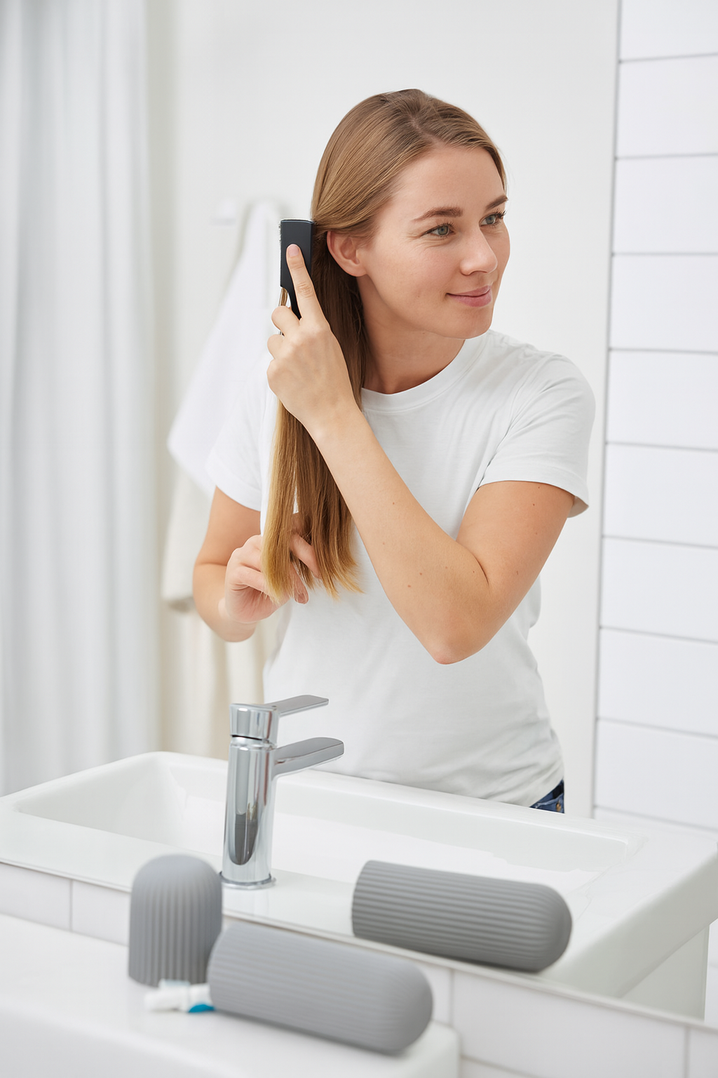Estojo Porta Escova e Pasta de Dentes compacto para viagem, ideal para manter higiene e organização