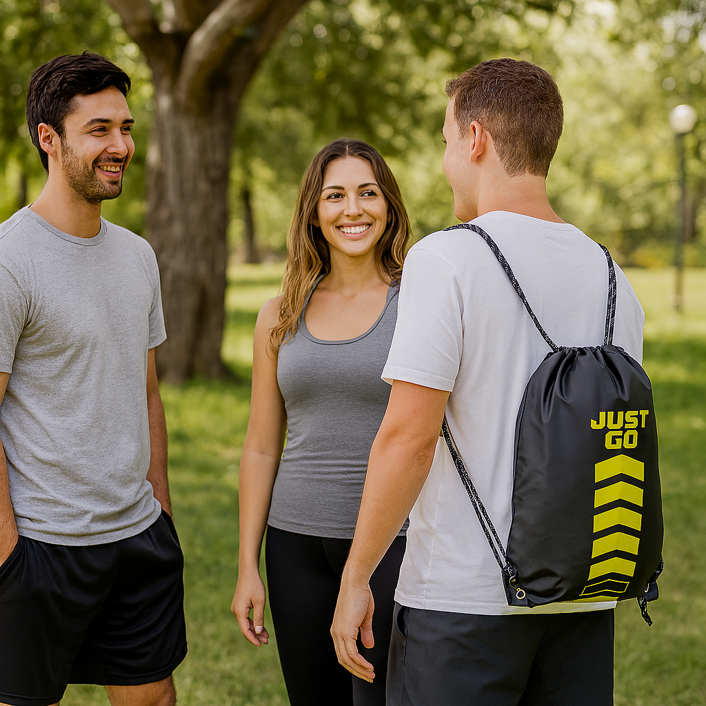 Saco Academia Just Go - Mochila Leve com Fechamento por Cordão