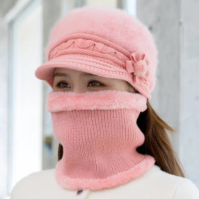 Conjunto Cachecol Tipo Gola e Chapéu de Inverno Pele Sintética - Mandatory