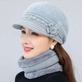 Conjunto Cachecol Tipo Gola e Chapéu de Inverno Pele Sintética - Mandatory