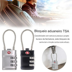 Cadeado TSA com Combinação de 3 Dígitos Proteção para Malas - Mandatory