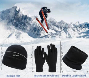 Kit Inverno Unissex com Proteção Térmica Gorro, Gola e Luvas - Mandatory