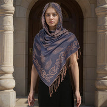 Cachecol de Luxo Lenço de Cashmere Feminino Estampado - Mandatory