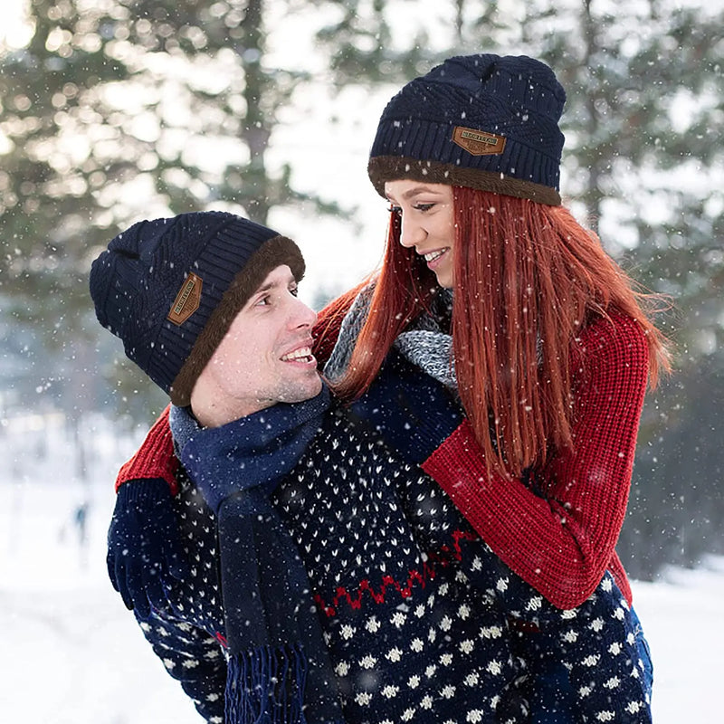 Gorro de inverno com cachecol e balaclava para homens e mulheres. Feito de lã e algodão, oferece aquecimento e estilo em climas frios