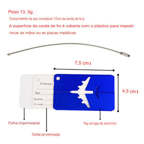 Etiqueta de Bagagem de Alumínio - Segurança nas Viagens - Mandatory