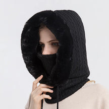 Gorro Mari Feminino em Trico Cashmere com Balaclava e Gola Multifuncional - Mandatory
