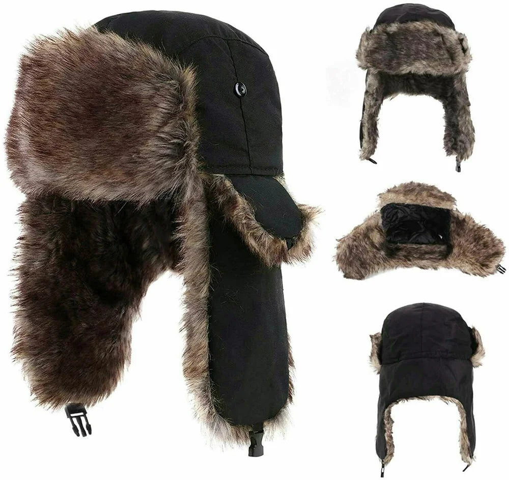 Chapéu Trapper Aviador Unissex para Frio Neve Pele Sintética - Mandatory